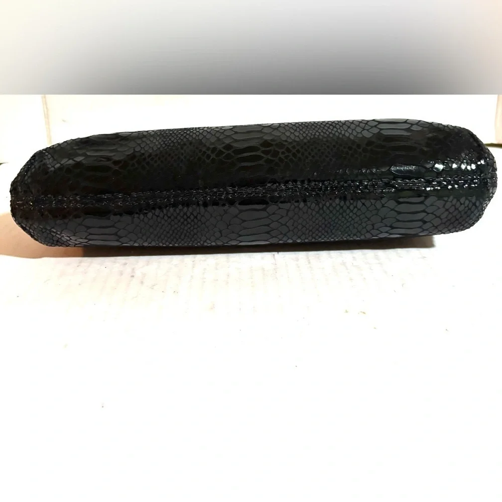 Michael Kors Black snake skin print Clutch Bag
